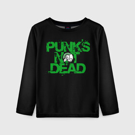 Детский лонгслив 3D с принтом Punks Not Dead в Екатеринбурге, 100% полиэстер | длинные рукава, круглый вырез горловины, полуприлегающий силуэт
 | art | punk | punks not dead | rock | sons of anarchy | анархия | арт | группа | егор летов | логотип | музыка | надпись | панк | панк рок | прикольная | рок | свобода | хаос