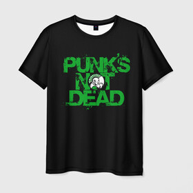 Мужская футболка 3D с принтом Punks Not Dead в Екатеринбурге, 100% полиэфир | прямой крой, круглый вырез горловины, длина до линии бедер | art | punk | punks not dead | rock | sons of anarchy | анархия | арт | группа | егор летов | логотип | музыка | надпись | панк | панк рок | прикольная | рок | свобода | хаос