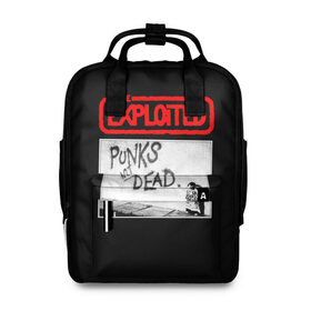 Женский рюкзак 3D с принтом Punks Not Dead в Екатеринбурге, 100% полиэстер | лямки с регулируемой длиной, сверху ручки, чтобы рюкзак нести как сумку. Основное отделение закрывается на молнию, как и внешний карман. Внутри два дополнительных кармана, один из которых закрывается на молнию. По бокам два дополнительных кармашка, куда поместится маленькая бутылочка
 | art | punk | punks not dead | rock | sons of anarchy | анархия | арт | группа | егор летов | логотип | музыка | надпись | панк | панк рок | прикольная | рок | свобода | хаос