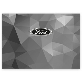 Поздравительная открытка с принтом Ford ч/б в Екатеринбурге, 100% бумага | плотность бумаги 280 г/м2, матовая, на обратной стороне линовка и место для марки
 | explorer | fiesta | focus | ford | gt40 | kuga | mondeo | mustang | авто | автомобиль | ам | куга | машина | мондео | мустанг | фиеста | фокус | форд