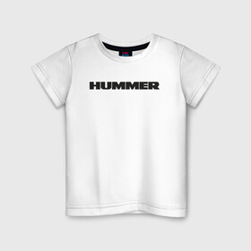 Детская футболка хлопок с принтом Hammer в Екатеринбурге, 100% хлопок | круглый вырез горловины, полуприлегающий силуэт, длина до линии бедер | Тематика изображения на принте: auto | h1 | h2 | hammer | hmmwv | авто | автомобиль | ам | машина | хамер | хаммер