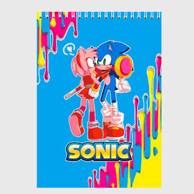 Скетчбук с принтом Sonic в Екатеринбурге, 100% бумага
 | 48 листов, плотность листов — 100 г/м2, плотность картонной обложки — 250 г/м2. Листы скреплены сверху удобной пружинной спиралью | game | sega | sonic the hedgehog | sonik | игра | комиксы | мультфильм | соник
