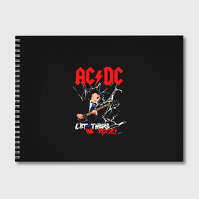 Альбом для рисования с принтом AC DC let there be rock! в Екатеринбурге, 100% бумага
 | матовая бумага, плотность 200 мг. | ac dc | acdc | acdc ас дс | angus | back in black | highway to hell | mckinnon | young | австралийская | ангус янг | ас дс | асдс | блюз | в форме | гитара | группа | крис слэйд | метал | молния | музыка | п | певец | рок | рок н ролл