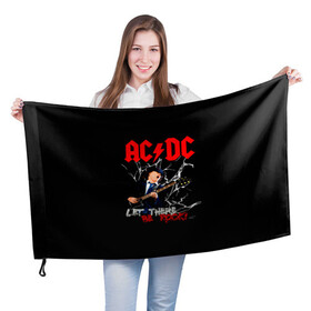 Флаг 3D с принтом AC/DC let there be rock! в Екатеринбурге, 100% полиэстер | плотность ткани — 95 г/м2, размер — 67 х 109 см. Принт наносится с одной стороны | ac dc | acdc | acdc ас дс | angus | back in black | highway to hell | mckinnon | young | австралийская | ангус янг | ас дс | асдс | блюз | в форме | гитара | группа | крис слэйд | метал | молния | музыка | п | певец | рок | рок н ролл