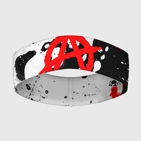 Повязка на голову 3D с принтом АНАРХИЯ в Екатеринбурге,  |  | anarchy | анархия | анархо коммунизм | граффити | символ | стена | череп