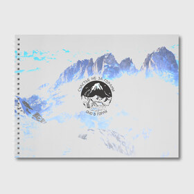 Альбом для рисования с принтом Горы в Екатеринбурге, 100% бумага
 | матовая бумага, плотность 200 мг. | альпинизм | горы | палатка | скалолаз | счастье не за горами оно в горах | турист