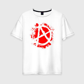 Женская футболка хлопок Oversize с принтом АНАРХИЯ в Екатеринбурге, 100% хлопок | свободный крой, круглый ворот, спущенный рукав, длина до линии бедер
 | anarchy | riot | rock | анархия | бунт | знаки | музыка | панки | рок | символ