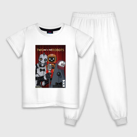 Детская пижама хлопок с принтом LOVE DEATH ROBOTS (LDR) в Екатеринбурге, 100% хлопок |  брюки и футболка прямого кроя, без карманов, на брюках мягкая резинка на поясе и по низу штанин
 | Тематика изображения на принте: 