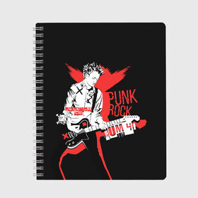 Тетрадь с принтом Punk-rock в Екатеринбурге, 100% бумага | 48 листов, плотность листов — 60 г/м2, плотность картонной обложки — 250 г/м2. Листы скреплены сбоку удобной пружинной спиралью. Уголки страниц и обложки скругленные. Цвет линий — светло-серый
 | order in decline | punk | punk rock | rock | sum 41 | sum41 | марк спиколак | панк рок | поп панк | рок | рок группа | сам фоти уан