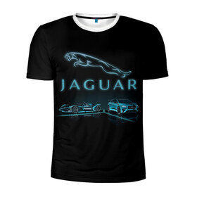 Мужская футболка 3D спортивная с принтом Jaguar в Екатеринбурге, 100% полиэстер с улучшенными характеристиками | приталенный силуэт, круглая горловина, широкие плечи, сужается к линии бедра | auto | jaguar | xf | xk | авто | автомобиль | ам | машина | машины | ягуар
