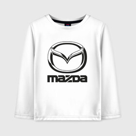 Детский лонгслив хлопок с принтом MAZDA LOGO в Екатеринбурге, 100% хлопок | круглый вырез горловины, полуприлегающий силуэт, длина до линии бедер | auto | mazda | mps | sport | авто | автомобиль | автомобильные | бренд | мазда | марка | машины | мпс | спорт