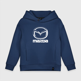 Детское худи Oversize хлопок с принтом MAZDA LOGO | МАЗДА ЛОГО в Екатеринбурге, френч-терри — 70% хлопок, 30% полиэстер. Мягкий теплый начес внутри —100% хлопок | боковые карманы, эластичные манжеты и нижняя кромка, капюшон на магнитной кнопке | Тематика изображения на принте: auto | mazda | mps | sport | авто | автомобиль | автомобильные | бренд | мазда | марка | машины | мпс | спорт