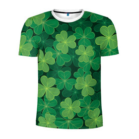 Мужская футболка 3D спортивная с принтом Ирландский клевер в Екатеринбурге, 100% полиэстер с улучшенными характеристиками | приталенный силуэт, круглая горловина, широкие плечи, сужается к линии бедра | clover | day | ireland.lucky | irish | patrick | patricks | shamrock | день | зеленая | зеленый | ирландский | клевер | купить | патрик | патрика | святого | святой