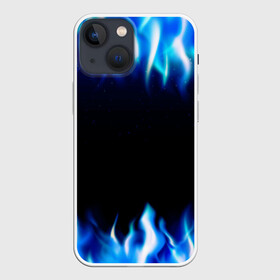 Чехол для iPhone 13 mini с принтом Синий Огонь в Екатеринбурге,  |  | абстракция | блеск | волны | дракон | дым | крутой | линии | неон | неоновый | ночь | огненный | огни | огонь | пламя | свет | синий | сияние | яркий