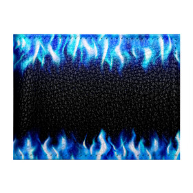 Обложка для студенческого билета с принтом Синий Огонь в Екатеринбурге, натуральная кожа | Размер: 11*8 см; Печать на всей внешней стороне | Тематика изображения на принте: абстракция | блеск | волны | дракон | дым | крутой | линии | неон | неоновый | ночь | огненный | огни | огонь | пламя | свет | синий | сияние | яркий