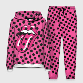 Мужской костюм 3D (с толстовкой) с принтом rolling stones pink logo в Екатеринбурге,  |  | Тематика изображения на принте: mick jagger | music | rock | rolling stones | музыка | рок