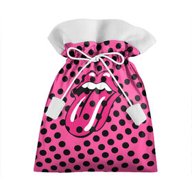 Подарочный 3D мешок с принтом rolling stones pink logo в Екатеринбурге, 100% полиэстер | Размер: 29*39 см | Тематика изображения на принте: mick jagger | music | rock | rolling stones | музыка | рок