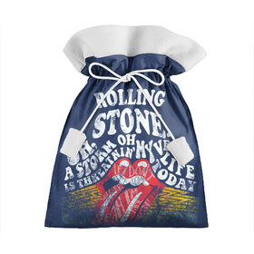 Подарочный 3D мешок с принтом Rolling Stone в Екатеринбурге, 100% полиэстер | Размер: 29*39 см | Тематика изображения на принте: mick jagger | music | rock | rolling stones | музыка | рок