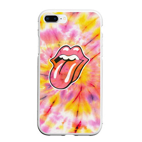 Чехол для iPhone 7Plus/8 Plus матовый с принтом Rolling Stones tie-dye в Екатеринбурге, Силикон | Область печати: задняя сторона чехла, без боковых панелей | mick jagger | music | rock | rolling stones | музыка | рок