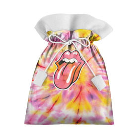 Подарочный 3D мешок с принтом Rolling Stones tie-dye в Екатеринбурге, 100% полиэстер | Размер: 29*39 см | mick jagger | music | rock | rolling stones | музыка | рок