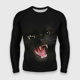 Мужской рашгард 3D с принтом Злой Котик в Екатеринбурге,  |  | angry | animal | animals | beast | black | cat | kitten | британец | британка | животное | животные | зверек | зверь | злая | злой | кот | котейка | котенок | котэ | кошка | кошки | черная