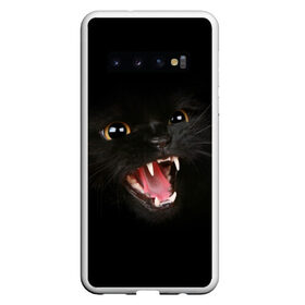 Чехол для Samsung Galaxy S10 с принтом Злой Котик в Екатеринбурге, Силикон | Область печати: задняя сторона чехла, без боковых панелей | Тематика изображения на принте: angry | animal | animals | beast | black | cat | kitten | британец | британка | животное | животные | зверек | зверь | злая | злой | кот | котейка | котенок | котэ | кошка | кошки | черная