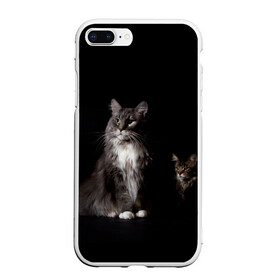 Чехол для iPhone 7Plus/8 Plus матовый с принтом Котики в Екатеринбурге, Силикон | Область печати: задняя сторона чехла, без боковых панелей | animal | animals | beast | black | cat | kitten | животное | животные | зверек | зверь | кот | котейка | котенок | котики | котэ | кошка | кошки | мейн кун | черная