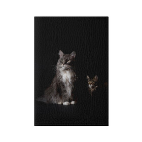 Обложка для паспорта матовая кожа с принтом Котики в Екатеринбурге, натуральная матовая кожа | размер 19,3 х 13,7 см; прозрачные пластиковые крепления | Тематика изображения на принте: animal | animals | beast | black | cat | kitten | животное | животные | зверек | зверь | кот | котейка | котенок | котики | котэ | кошка | кошки | мейн кун | черная