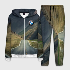Мужской костюм 3D с принтом BMW в Екатеринбурге, 100% полиэстер | Манжеты и пояс оформлены тканевой резинкой, двухслойный капюшон со шнурком для регулировки, карманы спереди | bmw | germany | mountains | nature | power | prestige | road | бмв | германия | горы | дорога | мощь | престиж | природа