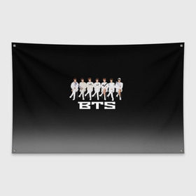 Флаг-баннер с принтом BTS в Екатеринбурге, 100% полиэстер | размер 67 х 109 см, плотность ткани — 95 г/м2; по краям флага есть четыре люверса для крепления | bangtanboys | blackpink | bts | btsarmy | jhope | jimin | jin | jungkook | kimtaehyung | kpop | suga | taehyung | бтс | кпоп