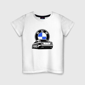 Детская футболка хлопок с принтом BMW (JDM) в Екатеринбурге, 100% хлопок | круглый вырез горловины, полуприлегающий силуэт, длина до линии бедер | Тематика изображения на принте: bmw | bmw performance | m | motorsport | performance | бмв | бэха | моторспорт