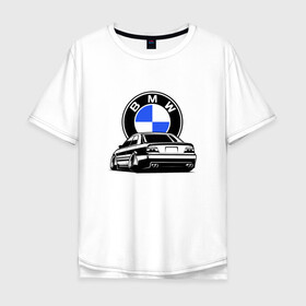 Мужская футболка хлопок Oversize с принтом BMW (JDM) в Екатеринбурге, 100% хлопок | свободный крой, круглый ворот, “спинка” длиннее передней части | bmw | bmw performance | m | motorsport | performance | бмв | бэха | моторспорт