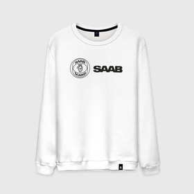Мужской свитшот хлопок с принтом Saab Black Logo в Екатеринбурге, 100% хлопок |  | auto | saab | scania | авто | автомобиль | ам | машина | сааб