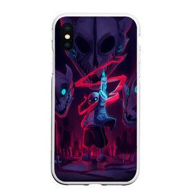 Чехол для iPhone XS Max матовый с принтом UNDERTALE в Екатеринбурге, Силикон | Область печати: задняя сторона чехла, без боковых панелей | asriel dreemurr | chara | frisk | gaster blaster | sans | undertale | азриэль дримурр | андертейл | гастер | меттатон | санс | фриск | чара