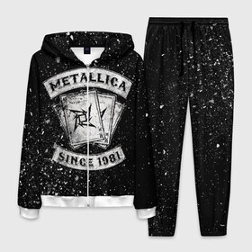 Мужской костюм 3D с принтом Metallica в Екатеринбурге, 100% полиэстер | Манжеты и пояс оформлены тканевой резинкой, двухслойный капюшон со шнурком для регулировки, карманы спереди | album | black | concert | heavy | kirk | metal | metallica | music | rock | tolls | джеймс хэтфилд | кирк хэмметт | клифф бёртон | ларс ульрих | метал | металлика | трэш