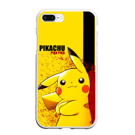 Чехол для iPhone 7Plus/8 Plus матовый с принтом PIKACHU в Екатеринбурге, Силикон | Область печати: задняя сторона чехла, без боковых панелей | pika | pikachu | pokemons | аниме | детектив пикачу | пика | пикачу | покемон