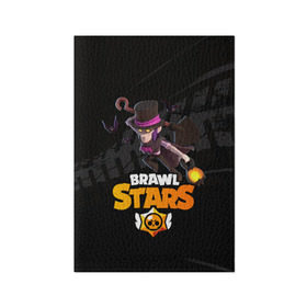 Обложка для паспорта матовая кожа с принтом Brawl stars Mortis Мортис в Екатеринбурге, натуральная матовая кожа | размер 19,3 х 13,7 см; прозрачные пластиковые крепления | brawl | brawl stars | brawlstars | brawl_stars | jessie | mortis | бравл | бравлстарс | ворон | мортис