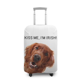 Чехол для чемодана 3D с принтом Ирландский сеттер в Екатеринбурге, 86% полиэфир, 14% спандекс | двустороннее нанесение принта, прорези для ручек и колес | irish | kiss me | kiss me im irish | ирландец | ирландия | ирландский | ирландский сеттер | красный сеттер | поцелуй меня я ирландец | рыжий сеттер | сеттер