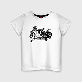 Детская футболка хлопок с принтом Enduro в Екатеринбурге, 100% хлопок | круглый вырез горловины, полуприлегающий силуэт, длина до линии бедер | Тематика изображения на принте: enduro | ktm | moto | motocycle | sportmotorcycle | ктм | мото | мотоспорт