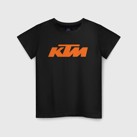 Детская футболка хлопок с принтом кТм Лого в Екатеринбурге, 100% хлопок | круглый вырез горловины, полуприлегающий силуэт, длина до линии бедер | enduro | ktm | moto | motocycle | sportmotorcycle | ктм | мото | мотоспорт