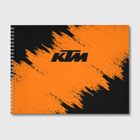 Альбом для рисования с принтом KTM в Екатеринбурге, 100% бумага
 | матовая бумага, плотность 200 мг. | Тематика изображения на принте: enduro | ktm | moto | motocycle | sportmotorcycle | ктм | мото | мотоспорт