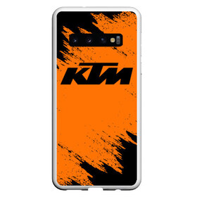 Чехол для Samsung Galaxy S10 с принтом KTM в Екатеринбурге, Силикон | Область печати: задняя сторона чехла, без боковых панелей | enduro | ktm | moto | motocycle | sportmotorcycle | ктм | мото | мотоспорт