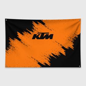 Флаг-баннер с принтом KTM в Екатеринбурге, 100% полиэстер | размер 67 х 109 см, плотность ткани — 95 г/м2; по краям флага есть четыре люверса для крепления | enduro | ktm | moto | motocycle | sportmotorcycle | ктм | мото | мотоспорт