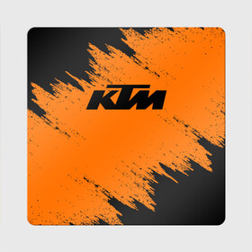 Магнит виниловый Квадрат с принтом KTM в Екатеринбурге, полимерный материал с магнитным слоем | размер 9*9 см, закругленные углы | enduro | ktm | moto | motocycle | sportmotorcycle | ктм | мото | мотоспорт