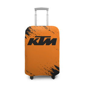 Чехол для чемодана 3D с принтом KTM в Екатеринбурге, 86% полиэфир, 14% спандекс | двустороннее нанесение принта, прорези для ручек и колес | enduro | ktm | moto | motocycle | sportmotorcycle | ктм | мото | мотоспорт