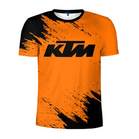 Мужская футболка 3D спортивная с принтом KTM в Екатеринбурге, 100% полиэстер с улучшенными характеристиками | приталенный силуэт, круглая горловина, широкие плечи, сужается к линии бедра | enduro | ktm | moto | motocycle | sportmotorcycle | ктм | мото | мотоспорт