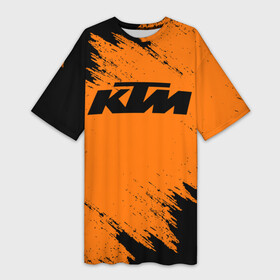 Платье-футболка 3D с принтом КТМ | KTM (Z) в Екатеринбурге,  |  | enduro | ktm | moto | motocycle | sportmotorcycle | ктм | мото | мотоспорт