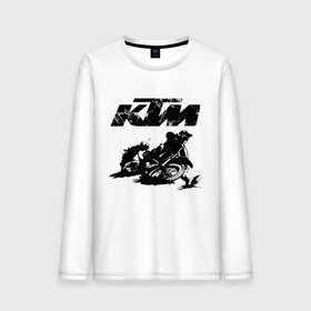 Мужской лонгслив хлопок с принтом KTM в Екатеринбурге, 100% хлопок |  | enduro | ktm | moto | motocycle | sportmotorcycle | ктм | мото | мотоспорт