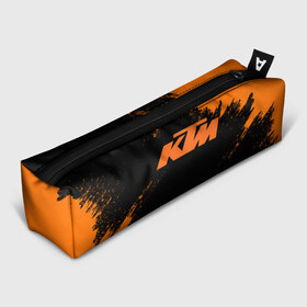 Пенал 3D с принтом KTM в Екатеринбурге, 100% полиэстер | плотная ткань, застежка на молнии | enduro | ktm | moto | moto sport | motocycle | sportmotorcycle | ктм | мото | мото спорт | мотоспорт | спорт мото