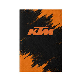 Обложка для паспорта матовая кожа с принтом KTM в Екатеринбурге, натуральная матовая кожа | размер 19,3 х 13,7 см; прозрачные пластиковые крепления | enduro | ktm | moto | moto sport | motocycle | sportmotorcycle | ктм | мото | мото спорт | мотоспорт | спорт мото